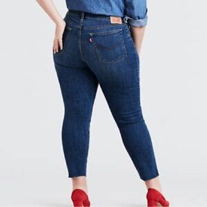 Levis Jeans Womens Size 20W Wedgie Skinny Button Fly Blue Denim Crop